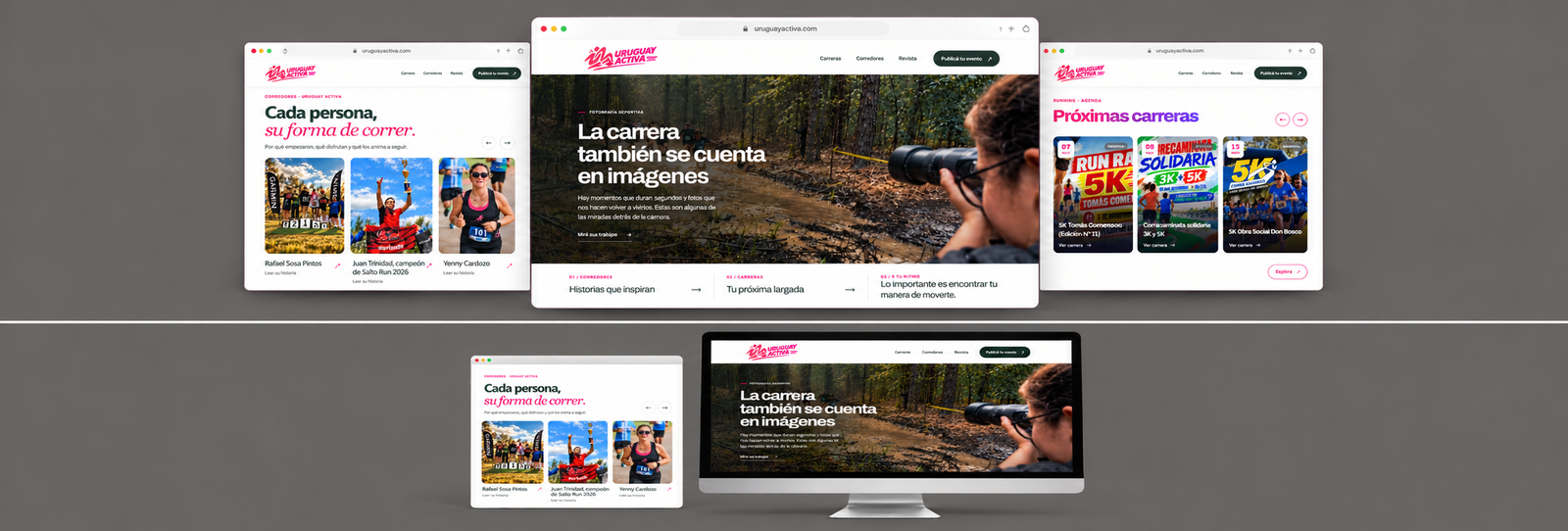 Mockup del sitio web de Uruguay Activa